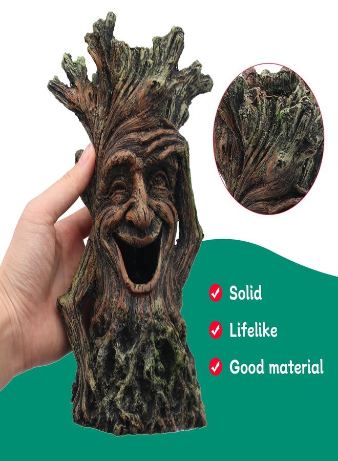 Abustle pig Fish Tank Tree Trunk Aquarium Decoration,Smiling Tree Ornament Resin Hollow Stump Root Hideout Cave Ornaments for Betta Sleeping Resting Playing Hiding - Image 4
